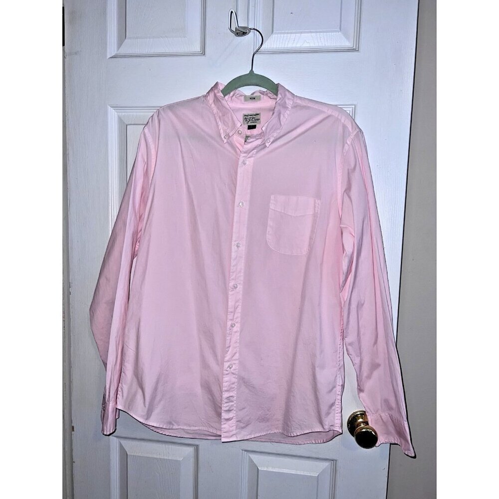 J.CREW Secret Wash Shirting Slim Pink Oxford Long Sleeve Button Shirt Sz L